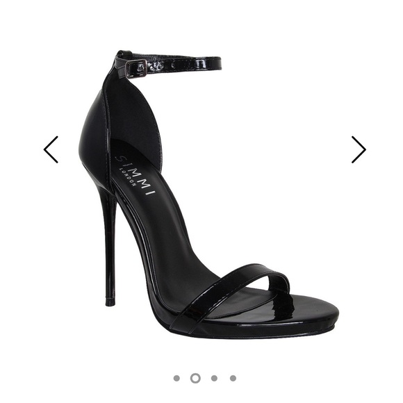 black patent barely there heels